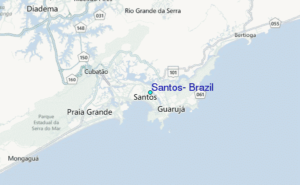 Santos, Brazil Tide Station Location Map