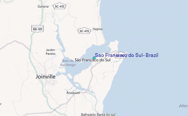 Sao Francisco do Sul, Brazil Tide Station Location Map
