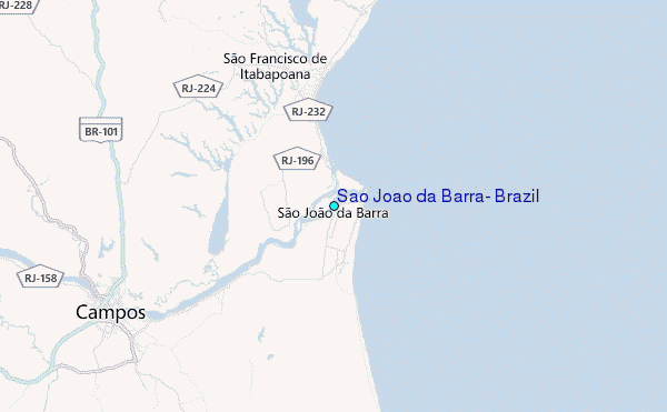 Sao Joao da Barra, Brazil Tide Station Location Map