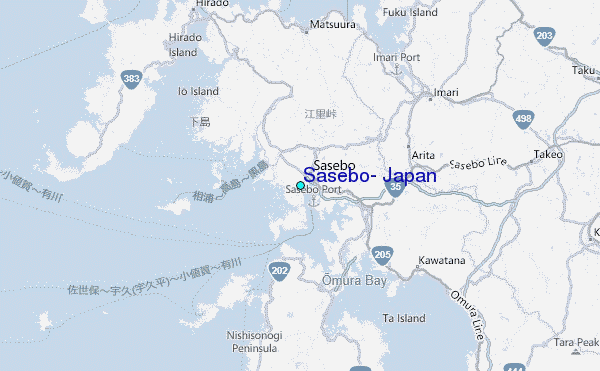 Sasebo, Japan Tide Station Location Map