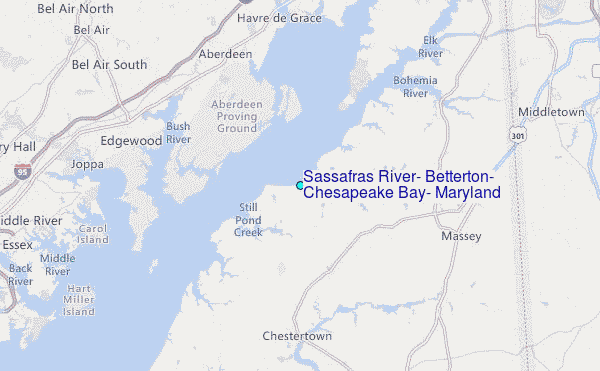 Sassafras River, Betterton, Chesapeake Bay, Maryland Tide Station Location Map
