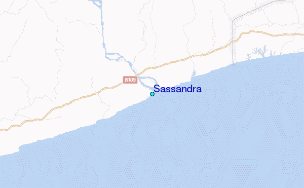 Sassandra Tide Station Location Map