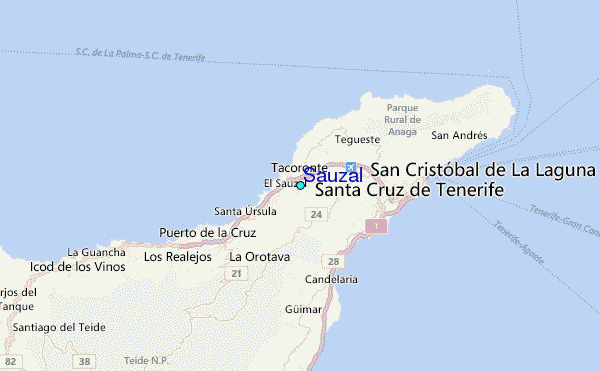 Sauzal Tide Station Location Map