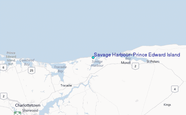 Savage Harbour, Prince Edward Island Tide Station Location Map