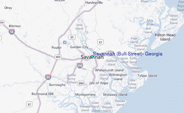 Savannah (Bull Street), Georgia Tide Station Location Map