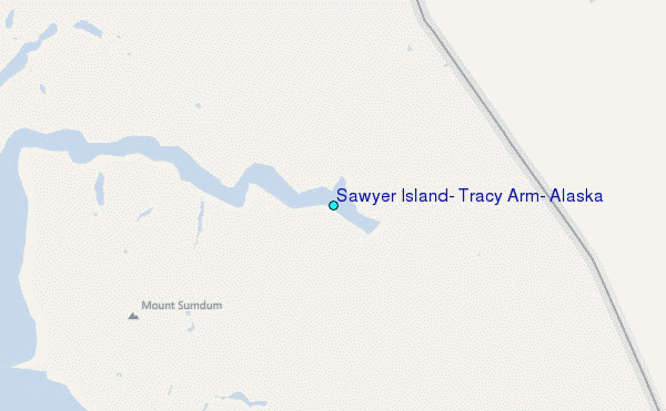 Sawyer Island, Tracy Arm, Alaska Tide Station Location Map