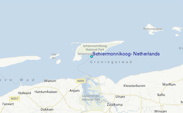 Schiermonnikoog, Netherlands Tide Station Location Map