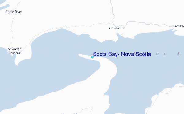 Scots Bay, Nova Scotia Tide Station Location Map