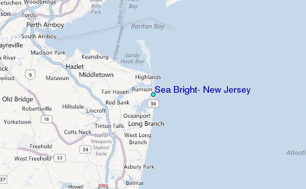 Sea Bright, New Jersey Tide Station Location Map