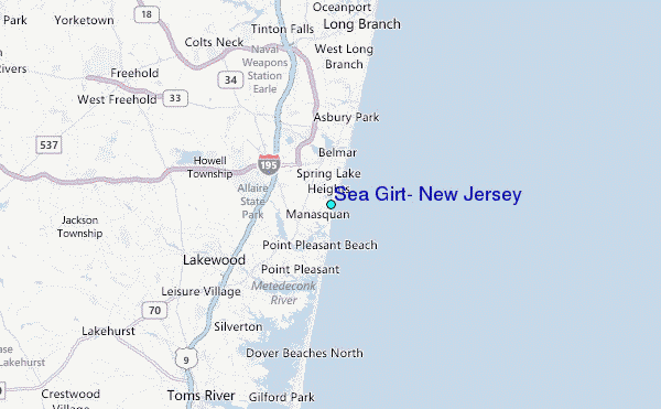 Sea Girt, New Jersey Tide Station Location Map
