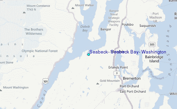 Seabeck, Seabeck Bay, Washington Tide Station Location Map
