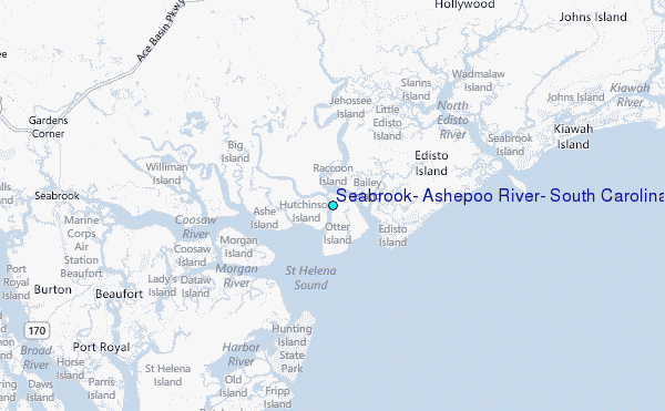 Seabrook, Ashepoo River, South Carolina Tide Station Location Map