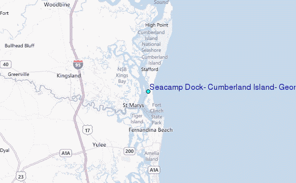 Seacamp Dock, Cumberland Island, Georgia Tide Station Location Map