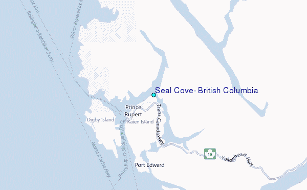 Seal Cove, British Columbia Tide Station Location Map