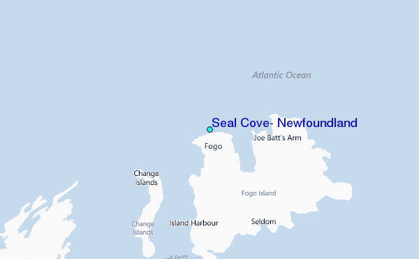 Seal Cove, Newfoundland Tide Station Location Map