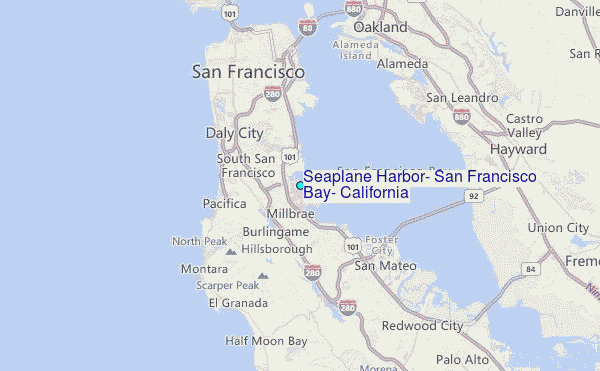 Seaplane Harbor, San Francisco Bay, California Tide Station Location Map
