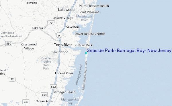 Seaside Park, Barnegat Bay, New Jersey Tide Station Location Map