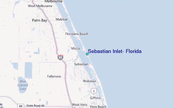 Sebastian Inlet, Florida Tide Station Location Map