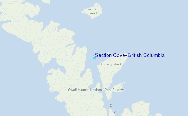 Section Cove, British Columbia Tide Station Location Map