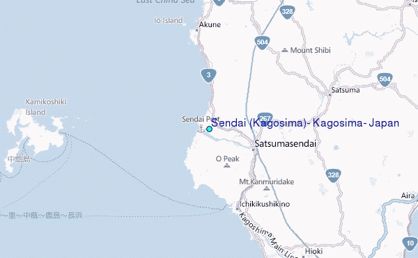 Sendai (Kagosima), Kagosima, Japan Tide Station Location Map