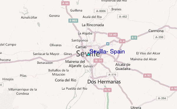 Sevilla, Spain Tide Station Location Map