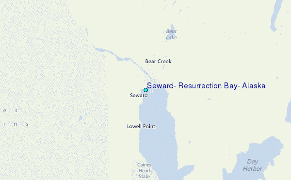 Seward, Resurrection Bay, Alaska Tide Station Location Map
