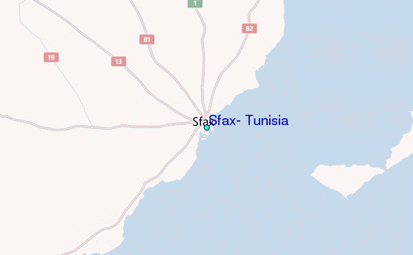 Sfax, Tunisia Tide Station Location Map