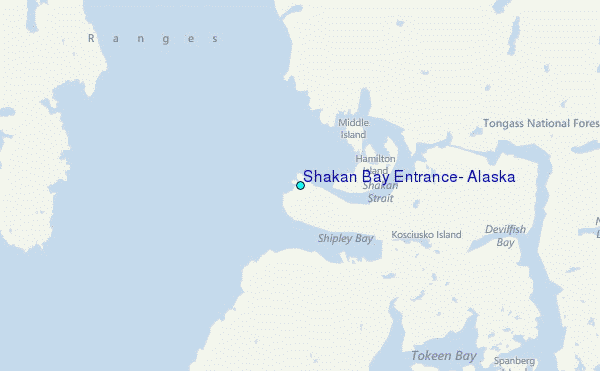 Shakan Bay Entrance, Alaska Tide Station Location Map
