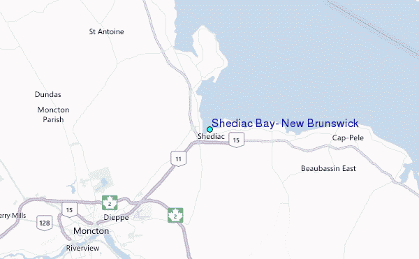 Shediac Bay, New Brunswick Tide Station Location Map