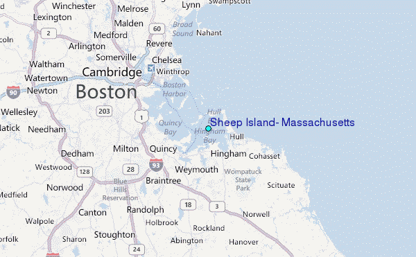 Sheep Island, Massachusetts Tide Station Location Map