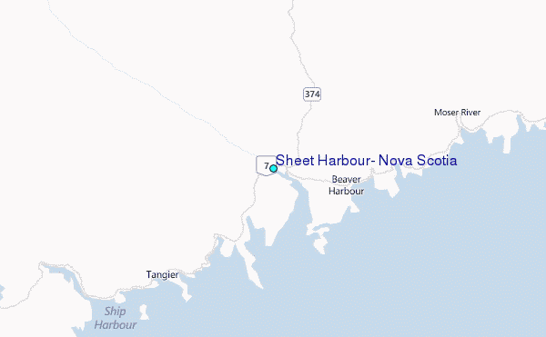 Sheet Harbour, Nova Scotia Tide Station Location Map