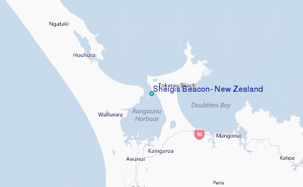 Sheigis Beacon, New Zealand Tide Station Location Map