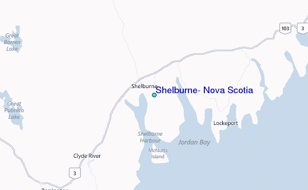 Shelburne, Nova Scotia Tide Station Location Map