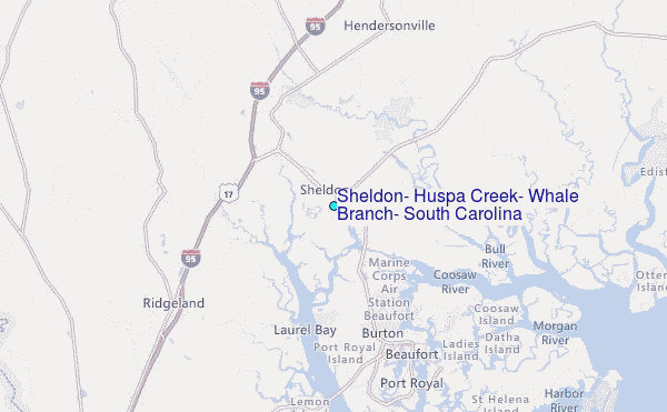 Sheldon, Huspa Creek, Whale Branch, South Carolina Tide Station Location Map