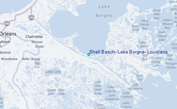 Shell Beach, Lake Borgne, Louisiana Tide Station Location Map