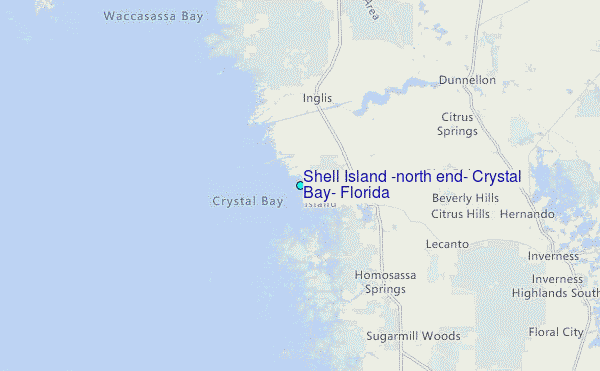 Shell Island (north end), Crystal Bay, Florida Tide Station Location Map