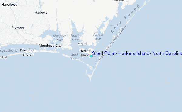 Shell Point, Harkers Island, North Carolina Tide Station Location Map