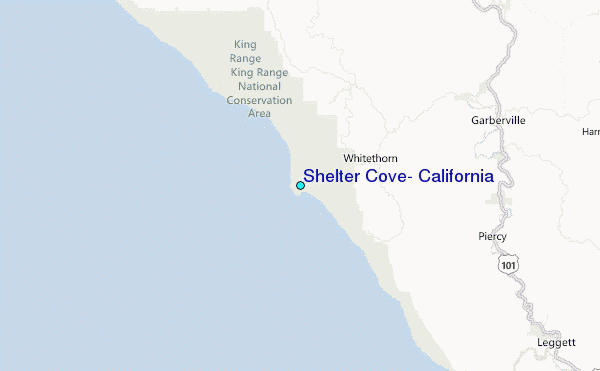 Shelter Cove, California Tide Station Location Map