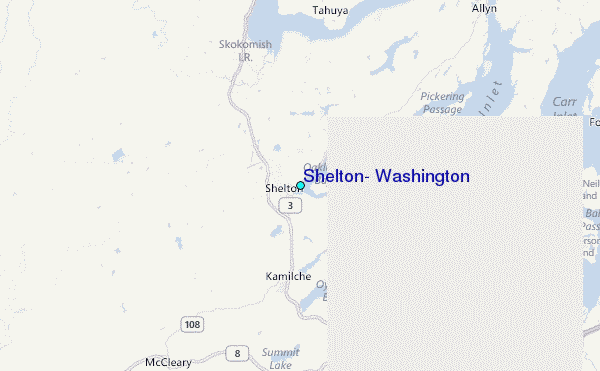 Shelton, Washington Tide Station Location Map