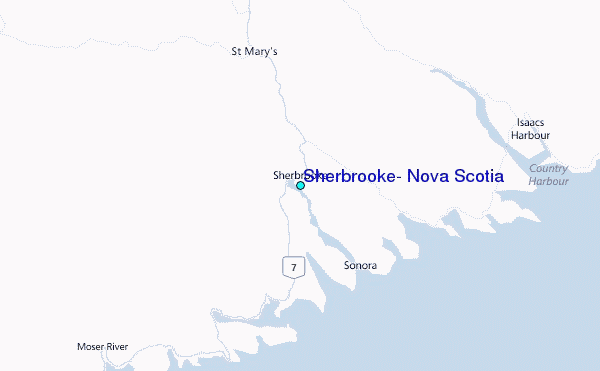 Sherbrooke, Nova Scotia Tide Station Location Map