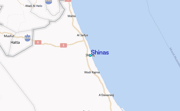 Shinas Tide Station Location Map