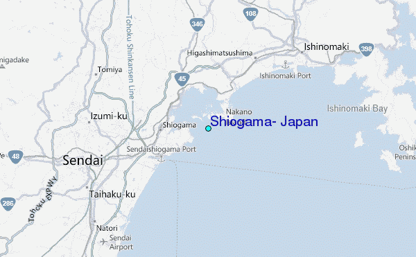 Shiogama, Japan Tide Station Location Map