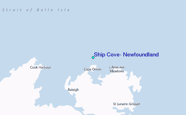 Ship Cove, Newfoundland Tide Station Location Map