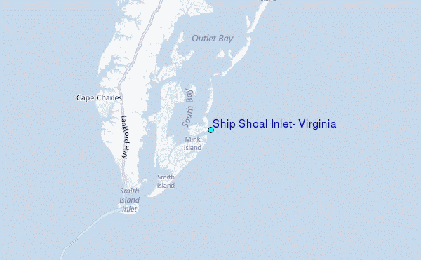 Ship Shoal Inlet, Virginia Tide Station Location Map