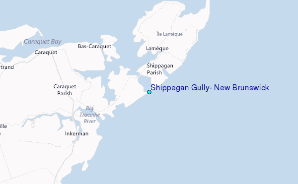 Shippegan Gully, New Brunswick Tide Station Location Map