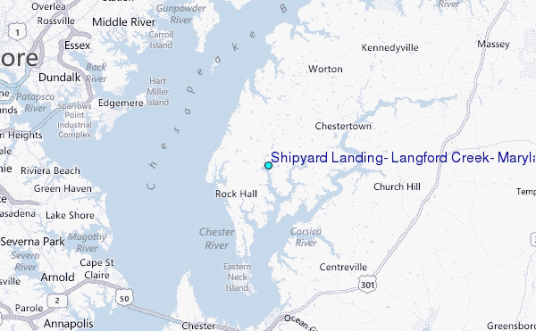 Shipyard Landing, Langford Creek, Maryland Tide Station Location Map