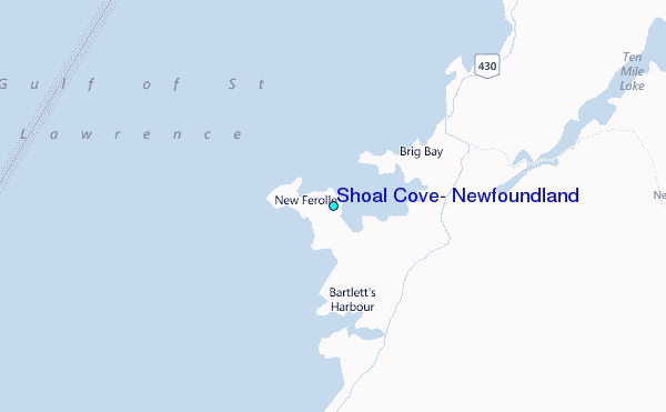 Shoal Cove, Newfoundland Tide Station Location Map
