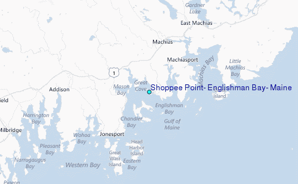 Shoppee Point, Englishman Bay, Maine Tide Station Location Map
