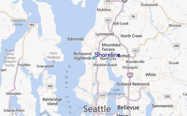 Shoreline Tide Station Location Map