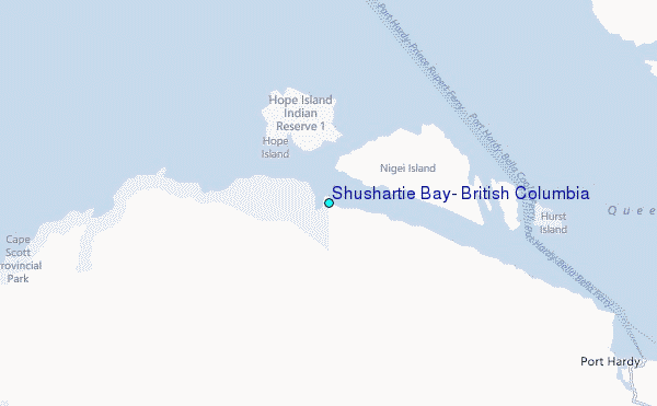 Shushartie Bay, British Columbia Tide Station Location Map